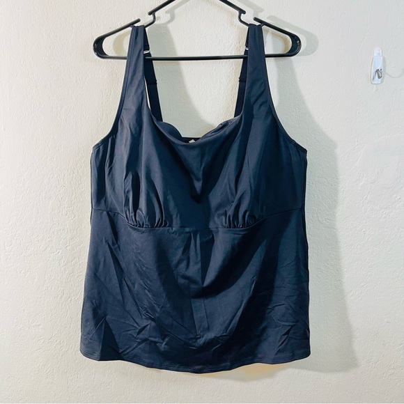 Lands' End Tankini Top Women Size 20W Black Swimwear - Picture 1 of 7